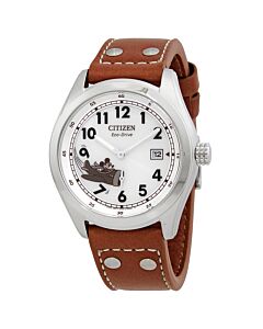 Men's Mickey Aviator Leather Ivory (Mickey Aviator) Dial Watch