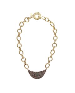 Devon Leigh Rose Gold Plated Brass & Hematite Chain Necklace N4758