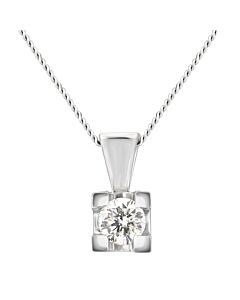 Diamond Muse 0.15 cttw 14KT White Gold Diamond Pendant Necklace for Women