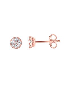 Diamond Muse 0.25 cttw Rose Gold Over Sterling Silver Cluster Diamond Stud Earrings for Women