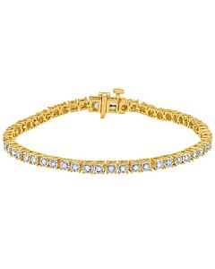 Diamond Muse 1/2 Carat Diamond, Prong Set Yellow Gold Rhodium Over Sterling Silver Diamond Tennis Bracelet (Diamond Quality I-J,I2-I3)
