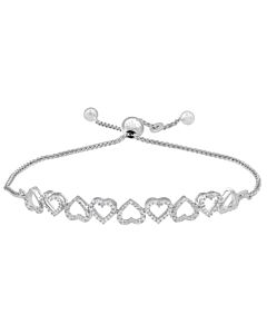 Diamond Muse 0.20 cttw Diamond Heart Bolo Bracelet for Women