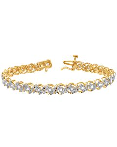 Diamond Muse 0.50 cttw Yellow Gold Over Sterling Silver Diamond Fashion Bracelet