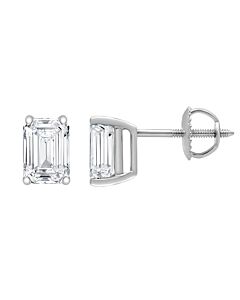Diamond Muse 1.00 cttw 14KT White Gold Emerald Cut Diamond Stud Earrings for Women