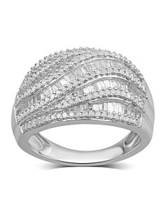 DiamondMuse 1.00 cttw Diamond Fashion Anniversary Ring in Sterling Silver (I-J, I2-I3)