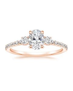 DiamondMuse 1.75 cttw Oval Swarovski Sterling Silver Rose Tone Engagement Ring in Sterling Silver