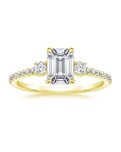 DiamondMuse 2.50 cttw Emerald Swarovski Gold Tone Sterling Silver Engagement Ring for Women