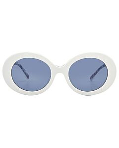 Dolce and Gabbana 51 mm White On Blue Maiolica Sunglasses