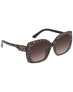 Dolce And Gabbana 58 mm Leopard Brown on Black Sunglasses