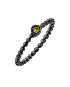 Elegant Confetti Women's 18K Black Gold Plated Yellow CZ Simulated Diamond Stackable Ring