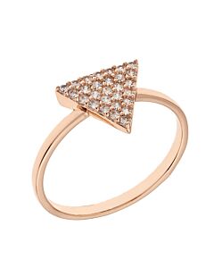 Elegant Confetti Women's 18K Rose Gold Plated CZ Simulated Diamond Pave Stackable Triangle Ring