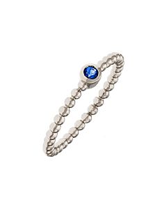 Elegant Confetti Women's 18K White Gold Plated Dark Blue CZ Simulated Diamond Stackable Ring