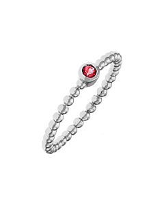 Elegant Confetti Women's 18K White Gold Plated Red CZ Simulated Diamond Stackable Ring