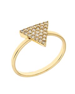 Elegant Confetti Women's 18K Yellow Gold Plated CZ Simulated Diamond Pave Stackable Triangle Ring
