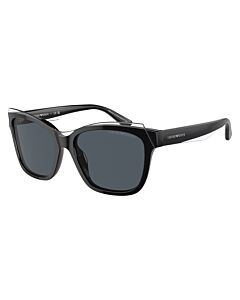 Emporio Armani 54 mm Shiny Black/Top Crystal Sunglasses