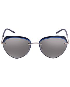 Emporio Armani 57 mm Shiny SIlver Sunglasses