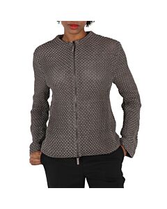 Emporio Armani Grey Knit-Jacquard Jacket