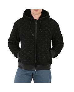 Emporio Armani Men's Black Logo-Embroidered Blouson Jacket