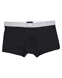 Emporio Armani Men's Black Logo Waistband Underwear Boxer, Size X-Large