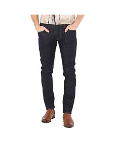 Emporio Armani Men's Confort Denim Monogram Embroidered Pocket J06 Slim-Fit Jeans