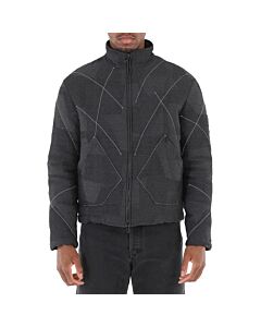 Emporio Armani Men's Grigio Paneled Zipped Padded Jacket