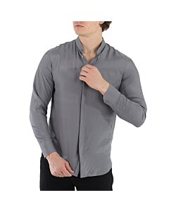Emporio Armani Men's Mandarin-Collar Silk Shirt
