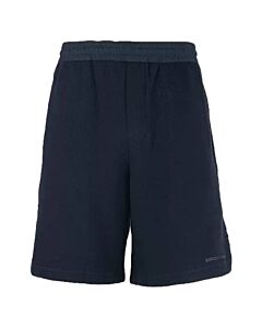 Emporio Armani Men's Navy Cotton Logo Bermuda Shorts