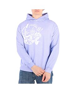Emporio Armani Purple Graphic Print Hooded Sweatshirt