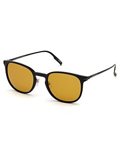 Ermenegildo Zegna 54 mm Shiny Black/Shiny Gunmetal/Vicuna Sunglasses