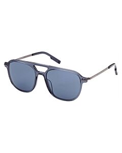 Ermenegildo Zegna 55 mm Shiny Blue Sunglasses