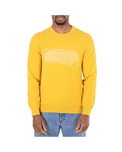 Ermenegildo Zegna Men's Sweaters Yellow Logo Cn Swt