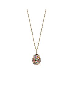 FABERGE EMOTION 18CT YELLOW GOLD MULTI-COLOURED PENDANT - 624FP2055