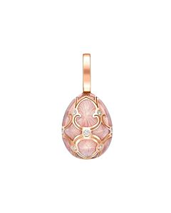 Faberge Heritage Rose Gold Diamond & Pink Guilloché Enamel Egg Charm 701EC1449