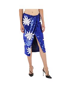 Filles A Papa Ladies Lagoon-blue Pencil Skirt