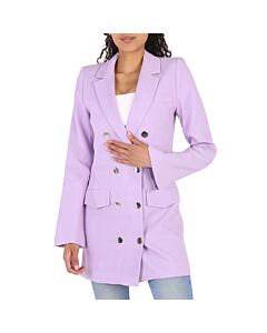 Filles A Papa Ladies Purple Wool Double Breasted Long Coat, Brand Size 0