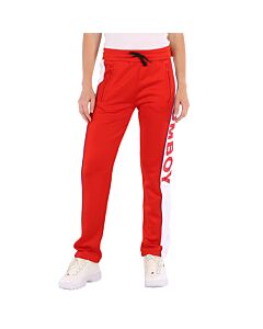 Filles A Papa Ladies Red Fleece Oversized Tracksuit Pants, Brand Size 3 (Large)