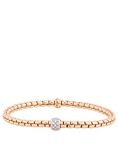 FOPE Solo Flex'It Bracelet in Rose Gold with Full Pave Diamond Rondel