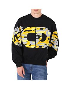 GCDS Men's Camouflage Logo Print Cotton Sweatshirt