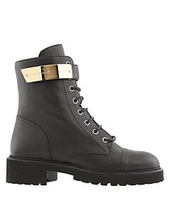 Giuseppe Zanotti Ladies Black Leather Combat Boots
