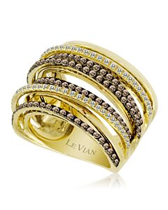 Grand Sample Sale Ring Chocolate Diamonds, Vanilla Diamonds set in 14K Honey Gold Ring Size 7 R3078DB