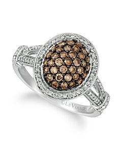 Grand Sample Sale Ring Chocolate Diamonds, Vanilla Diamonds set in 14K Vanilla Gold Ring Size 7 34433