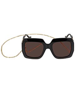 Gucci 54 mm Shiny Black Sunglasses
