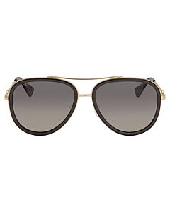 Gucci 57 mm Gold, Black Sunglasses