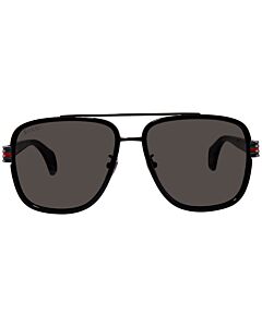 Gucci 58 mm Black, Dark Ruthenium Sunglasses