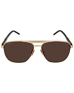 Gucci 58 mm Gold;Brown Sunglasses