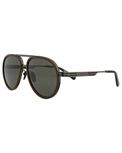 Gucci 59 mm Ruthenium/Brown Sunglasses