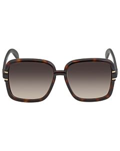 Gucci 59 mm Shiny Dark Havana Sunglasses