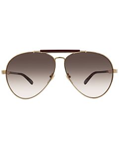Gucci 61 mm Gold Havana Sunglasses