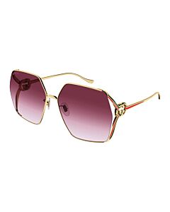 Gucci 64 mm Gold Sunglasses