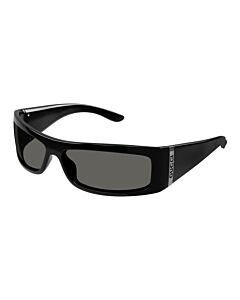 Gucci 64 mm Shiny Black Sunglasses